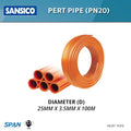 Sansico PERT Pipe PN20 25MM (DIA) x 100M (L) (Hot Water)
